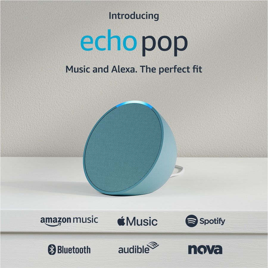 Amazon ECHO POP Compact Smart Speaker WIFI Alexa Spotify Midnight Teal RRP $79 ACTs 29 STORE - Image 2
