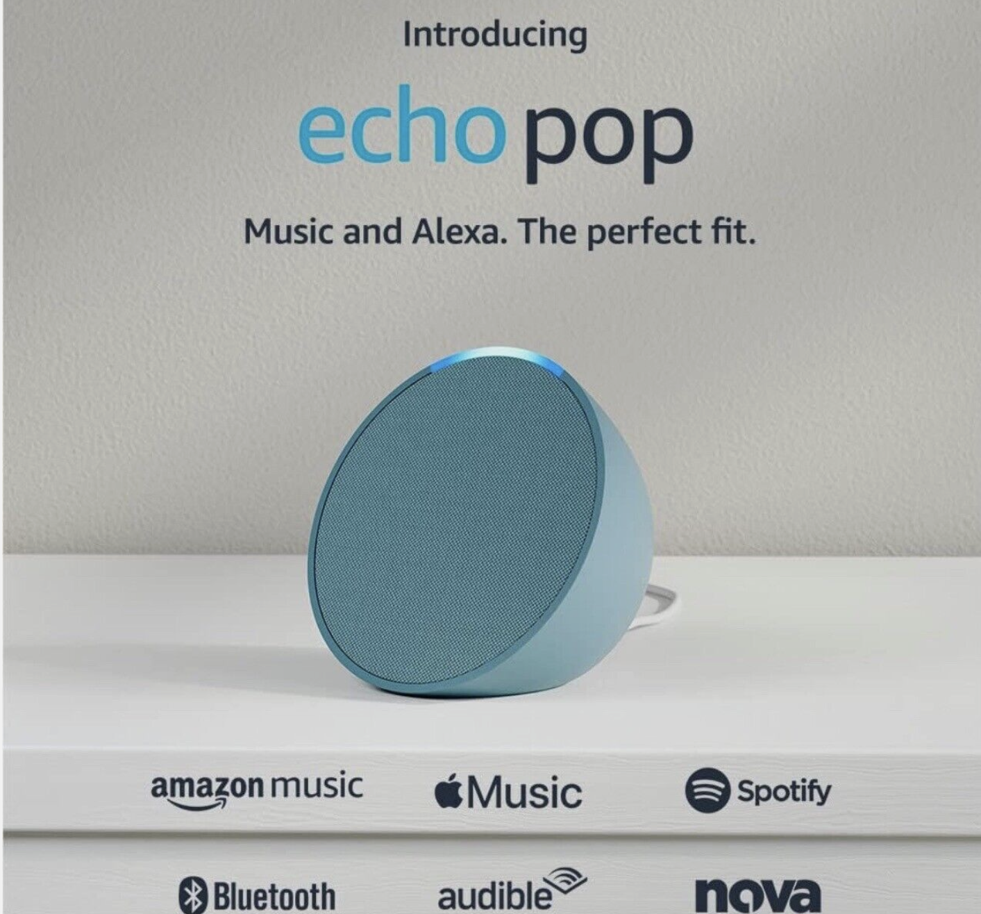 Amazon ECHO POP Compact Smart Speaker WIFI Alexa Spotify Midnight Teal RRP $79
