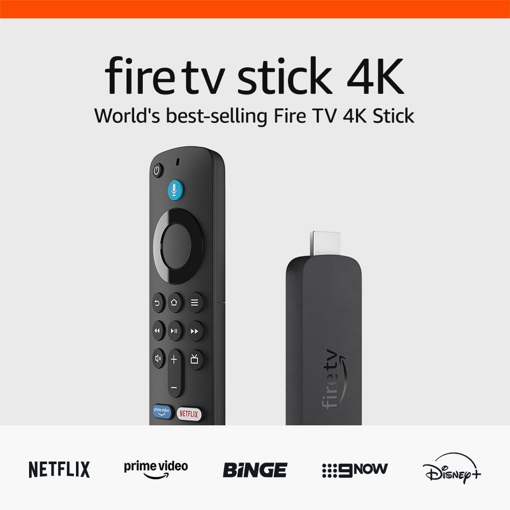 Amazon Fire TV Stick 4K | Stream Netflix, YouTube, Prime Video, BINGE, Kayo Sports, and more New AU Version Media Streamer